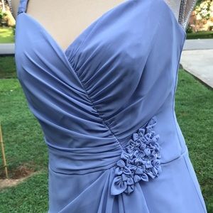 David’s Bridal Periwinkle Party Dress – Elegant Preowned Formal Wear, Size 6